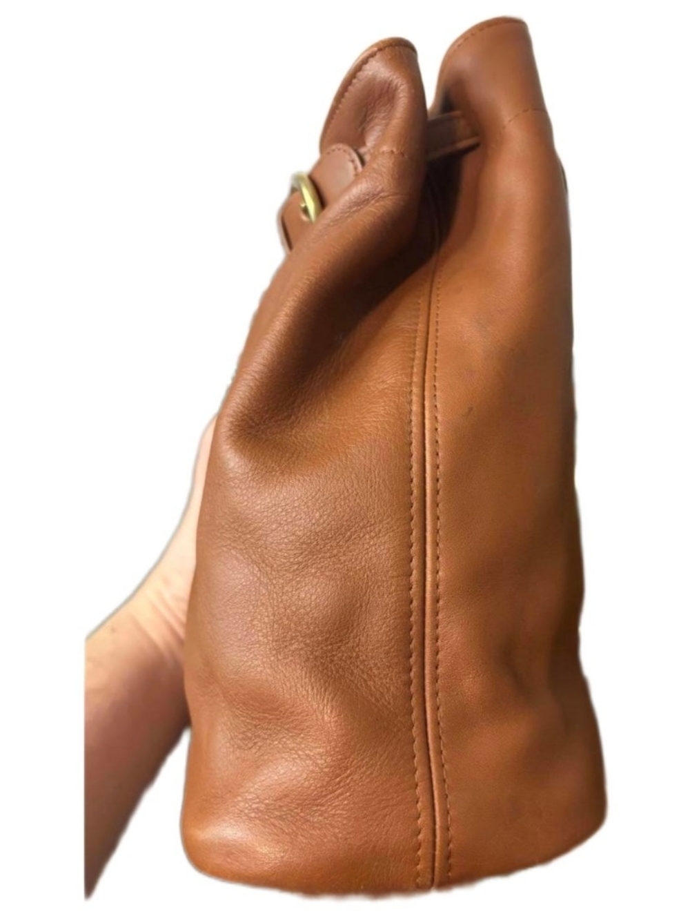 Coach Vintage 4162 Belted British Tan Leather Slingpack Backpack Bag - Picture 8 of 8